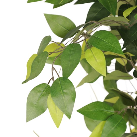 6ft. Artificial Ficus Microcarpa Tree in White Decorative Pot